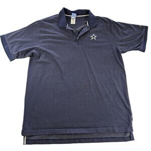 Dallas Cowboys Shirt Mens Extra Large Reebok NFL Navy Blue Polo Short Sleeve